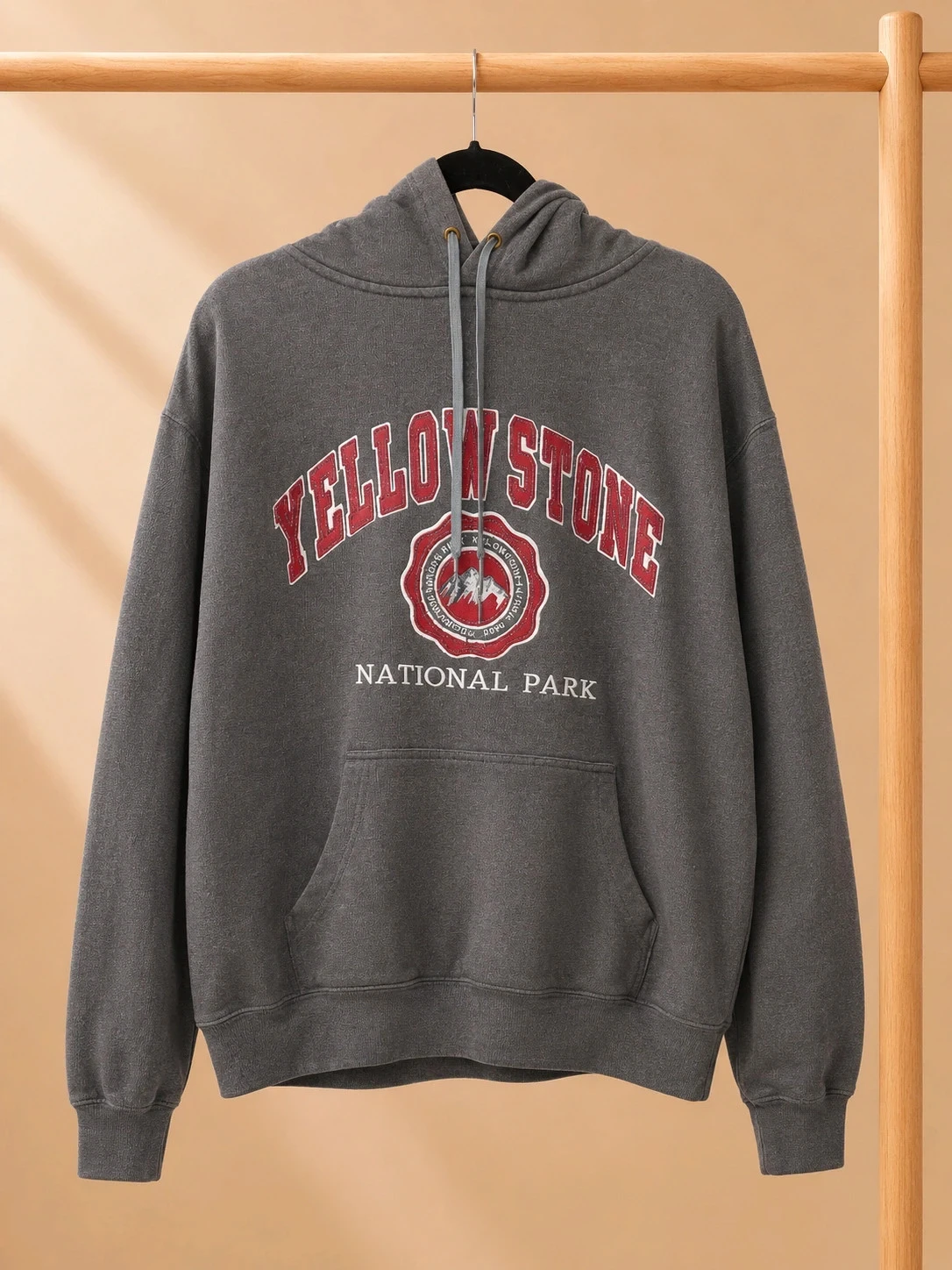 Sweat à capuche Yellowstone National Park gris – Taille L – style US